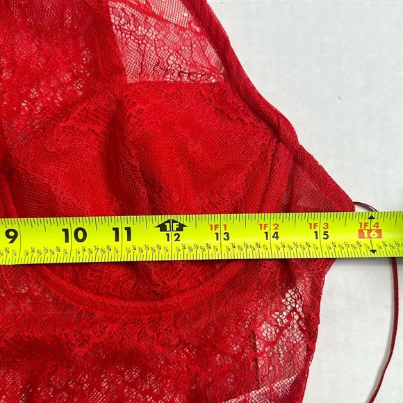 ZARA Red Lace Halter Crop Top Womens Size Large - Picture 7 of 7